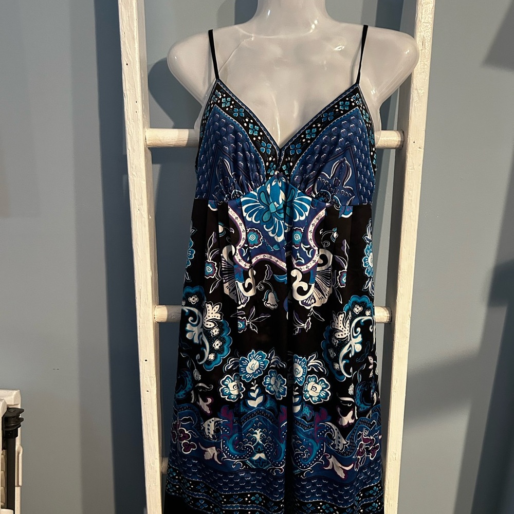 Blue and Black Patterned Dress